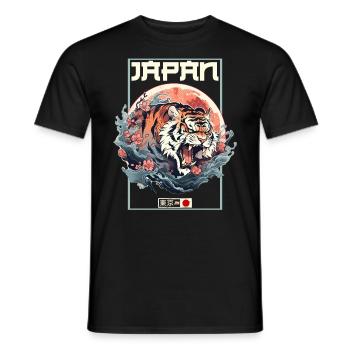 Tokyo Asie 80s Rétro Tiger Japonais - T-shirt homme - noir - Devant - AI Model Male 178 light (178cm)