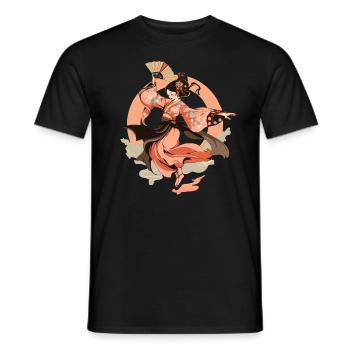 Tokyo Asia 80s Japanese Retro Geishas Geisha - Men's T-Shirt - black - Front - AI Model Male 178 light (178cm)
