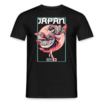 Tokyo Asia 80s Japanese Retro Geishas Geisha - Men's T-Shirt - black - Front - AI Model Male 178 light (178cm)