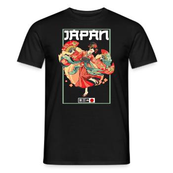Tokyo Asia 80s Japanese Retro Geishas Geisha - Men's T-Shirt - black - Front - AI Model Male 178 light (178cm)