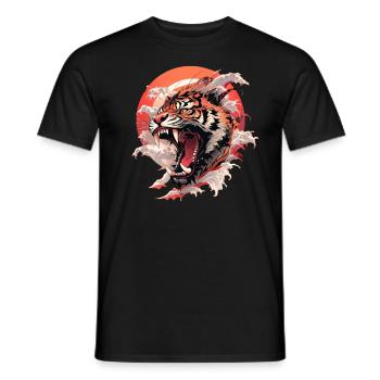 Tokyo Asie 80s Rétro Tiger Japonais - T-shirt homme - noir - Devant - AI Model Male 178 light (178cm)