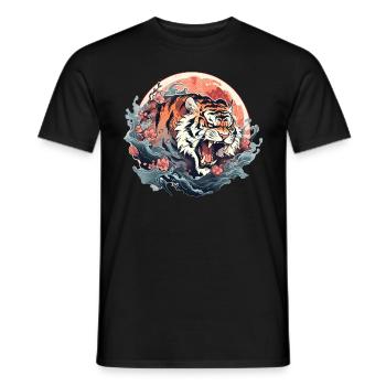 Tokyo Asie 80s Rétro Tiger Japonais - T-shirt homme - noir - Devant - AI Model Male 178 light (178cm)