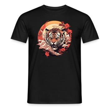 Tokyo Asie 80s Rétro Tiger Japonais - T-shirt homme - noir - Devant - AI Model Male 178 light (178cm)