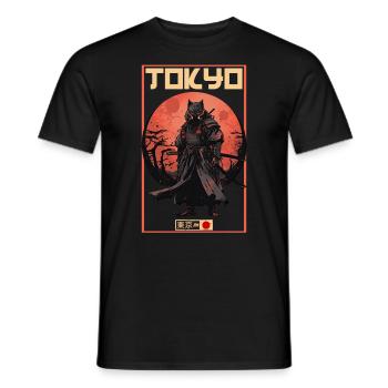 Asia 80s Japanese Retro Samurai Samurai - Men's T-Shirt - black - Front - AI Model Male 178 light (178cm)