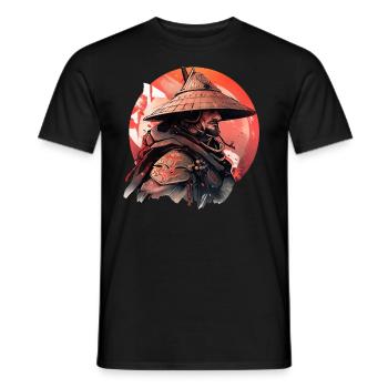 Asia 80s Japanese Retro Samurai Samurai - Men's T-Shirt - black - Front - AI Model Male 178 light (178cm)