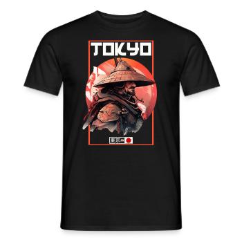 Asia 80s Japanese Retro Samurai Samurai - Men's T-Shirt - black - Front - AI Model Male 178 light (178cm)
