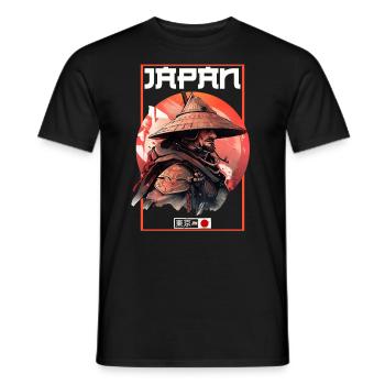 Asia 80s Japanese Retro Samurai Samurai - Men's T-Shirt - black - Front - AI Model Male 178 light (178cm)