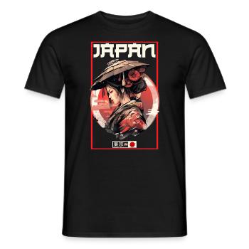 Asia 80s Japanese Retro Samurai Samurai - Men's T-Shirt - black - Front - AI Model Male 178 light (178cm)