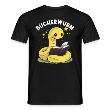 Leidenschaftlicher Leser Leserin Leseratte - Männer T-Shirt - Schwarz - Vorne - AI Model Male 178 light (178cm)