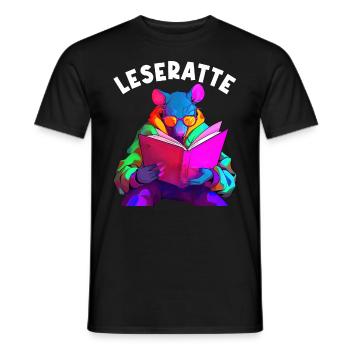 Leidenschaftlicher Leser Leserin Leseratte - Männer T-Shirt - Schwarz - Vorne - AI Model Male 178 light (178cm)