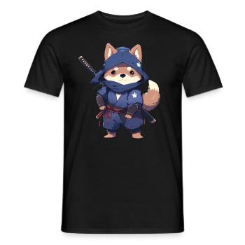 Asia Corki Japanese Samurai Samurai - Men's T-Shirt - black - Front - AI Model Male 178 light (178cm)