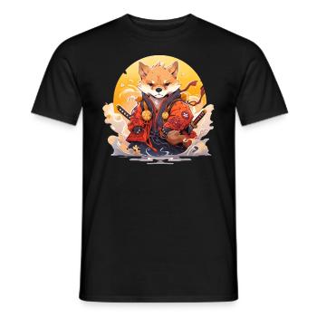 Asien Corki Japanischer Samurais Samurai - Männer T-Shirt - Schwarz - Vorne - AI Model Male 178 light (178cm)