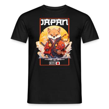 Asia Corki Japanese Samurai Samurai - Men's T-Shirt - black - Front - AI Model Male 178 light (178cm)
