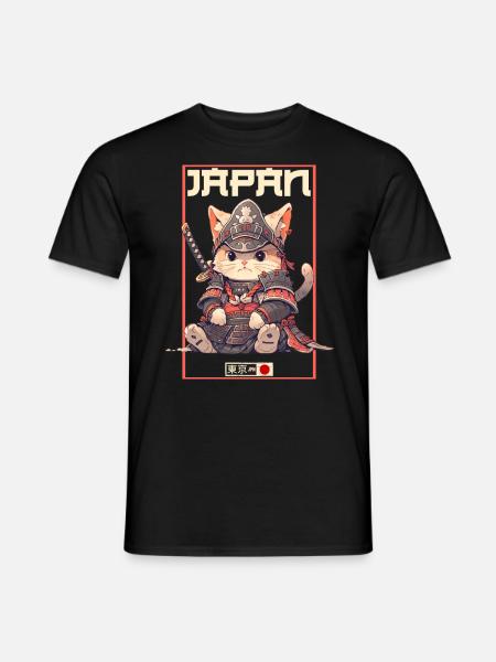 Asia Cat Japanese Samurai Samurai - Men's T-Shirt - black