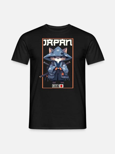 Asia Cat Japanese Samurai Samurai - Men's T-Shirt - black