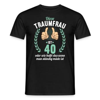Diese Traumfrau ist 40 Jahre 40 Geburtstag - Männer T-Shirt - Schwarz - Vorne - AI Model Male 178 light (178cm)