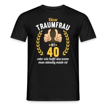 Diese Traumfrau ist 40 Jahre 40 Geburtstag - Männer T-Shirt - Schwarz - Vorne - AI Model Male 178 light (178cm)