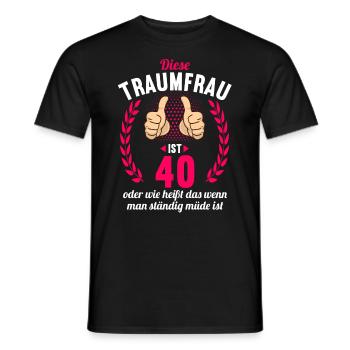 Diese Traumfrau ist 40 Jahre 40 Geburtstag - Männer T-Shirt - Schwarz - Vorne - AI Model Male 178 light (178cm)