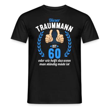 Dieser Traummann ist 60 Jahre 60 Geburtstag - Männer T-Shirt - Schwarz - Vorne - AI Model Male 178 light (178cm)