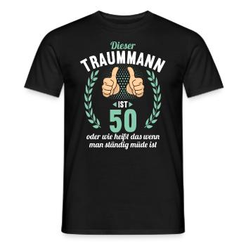 Dieser Traummann ist 50 Jahre 50 Geburtstag - Männer T-Shirt - Schwarz - Vorne - AI Model Male 178 light (178cm)