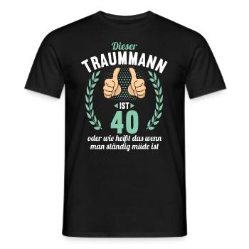 Dieser Traummann ist 40 Jahre 40 Geburtstag - Männer T-Shirt - Schwarz - Vorne - AI Model Male 178 light (178cm)