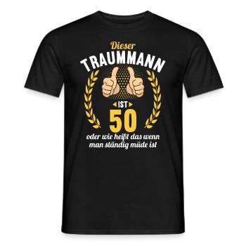 Dieser Traummann ist 50 Jahre 50 Geburtstag - Männer T-Shirt - Schwarz - Vorne - AI Model Male 178 light (178cm)