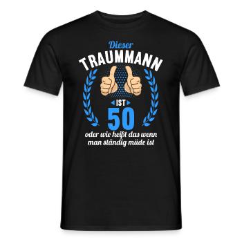 Dieser Traummann ist 50 Jahre 50 Geburtstag - Männer T-Shirt - Schwarz - Vorne - AI Model Male 178 light (178cm)