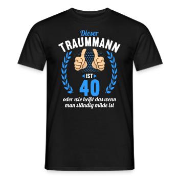 Dieser Traummann ist 40 Jahre 40 Geburtstag - Männer T-Shirt - Schwarz - Vorne - AI Model Male 178 light (178cm)