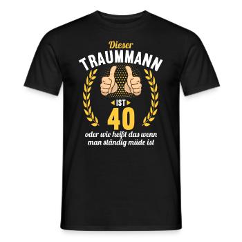 Dieser Traummann ist 40 Jahre 40 Geburtstag - Männer T-Shirt - Schwarz - Vorne - AI Model Male 178 light (178cm)