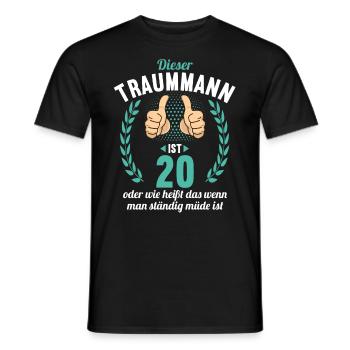 Dieser Traummann ist 20 Jahre 20 Geburtstag - Männer T-Shirt - Schwarz - Vorne - AI Model Male 178 light (178cm)