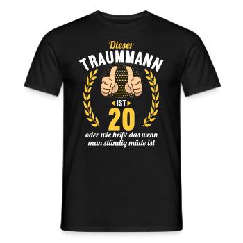 Dieser Traummann ist 20 Jahre 20 Geburtstag - Männer T-Shirt - Schwarz - Vorne - AI Model Male 178 light (178cm)