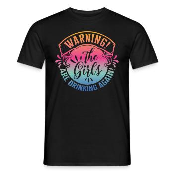 Avertissement Les filles boivent à nouveau - T-shirt homme - noir - Devant - AI Model Male 178 light (178cm)