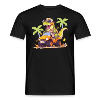 T-Rex conduit un camion monstre - T-shirt homme - noir - Devant - AI Model Male 178 light (178cm)