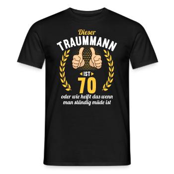 Dieser Traummann ist 70 Jahre 70 Geburtstag - Männer T-Shirt - Schwarz - Vorne - AI Model Male 178 light (178cm)