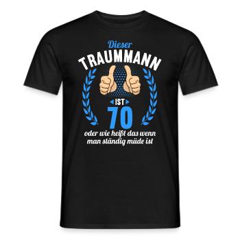 Dieser Traummann ist 70 Jahre 70 Geburtstag - Männer T-Shirt - Schwarz - Vorne - AI Model Male 178 light (178cm)