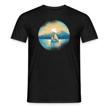 Sailboat Sailing Ship Sailing Yacht Vintage Sailing - Men's T-Shirt - black - Front - AI Model Male 178 light (178cm)