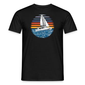 Catamaran-Boot Segelboot Segeln Segler - Männer T-Shirt - Schwarz - Vorne - AI Model Male 178 light (178cm)