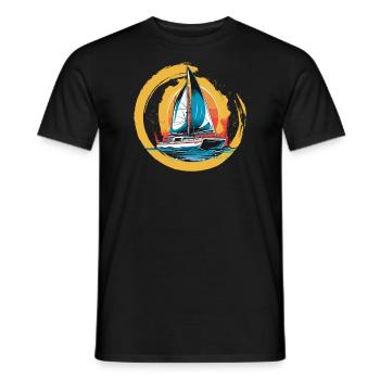 Catamaran-Boot Segelboot Segeln Segler - Männer T-Shirt - Schwarz - Vorne - AI Model Male 178 light (178cm)