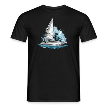 Catamaran-Boot Segelboot Segeln Segler - Männer T-Shirt - Schwarz - Vorne - AI Model Male 178 light (178cm)