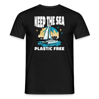Catamaran-Boot Segelboot Segeln Segler - Männer T-Shirt - Schwarz - Vorne - AI Model Male 178 light (178cm)
