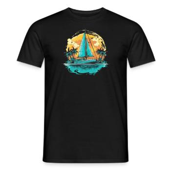 Sailboat Sailing Ship Sailing Yacht Vintage Sailing - Men's T-Shirt - black - Front - AI Model Male 178 light (178cm)