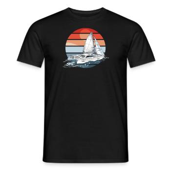 Catamaran-Boot Segelboot Segeln Segler - Männer T-Shirt - Schwarz - Vorne - AI Model Male 178 light (178cm)
