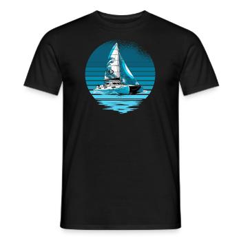 Catamaran boat sailboat sailing sailor - Men's T-Shirt - black - Front - AI Model Male 178 light (178cm)