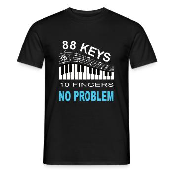 Klaviatur Piano Musikinstrument Musiker - Männer T-Shirt - Schwarz - Vorne - AI Model Male 178 light (178cm)