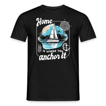 marin voilier voilier voilier voilier yacht - T-shirt homme - noir - Devant - AI Model Male 178 light (178cm)