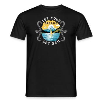 sailor sailboat sailing ship sailing yacht - Men's T-Shirt - black - Front - AI Model Male 178 light (178cm)