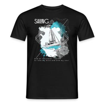 Sailor Sailboat Sailing Ship Sailing Yacht - T-shirt homme - noir - Devant - AI Model Male 178 light (178cm)