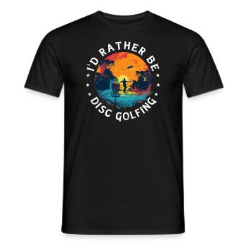 Disc Golf Player Disc Golfer Game Funny Sayings - Men's T-Shirt - black - Front - AI Model Male 178 light (178cm)