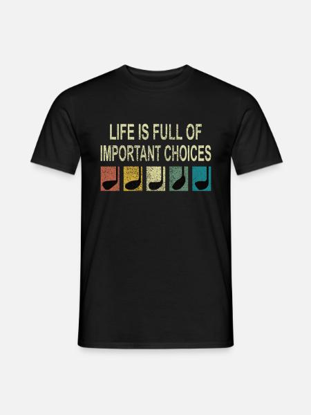 Funny Life Is Full Of Important Choices Golf - Männer T-Shirt - Schwarz