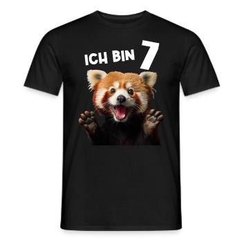 7 Jahre Kleiner Roter Panda Pandas 7. Geburtstag - Männer T-Shirt - Schwarz - Vorne - AI Model Male 178 light (178cm)